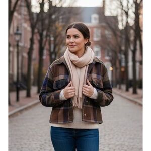 For The Republic Green and Blue Lightweight Shirt Jacket